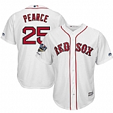 Red Sox 25 Steve Pearce White 2018 World Series Champions Home Cool Base Player Jersey Dzhi,baseball caps,new era cap wholesale,wholesale hats